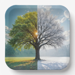 Assiettes En Carton Arbre En Chêne En Double Saison