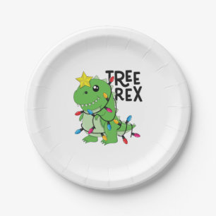 Assiettes En Carton Arbre Rex Dinosaur Noël Arbre Pajamas Cadeau pour