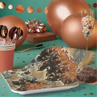 Assiettes En Carton Arbre rose