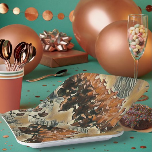Assiettes En Carton Arbre rose (Multi)