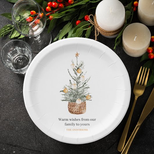 Assiettes En Carton Arbre vert de Noël | Joyeux Noël