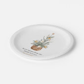 Assiettes En Carton Arbre vert de Noël | Joyeux Noël (Angle)