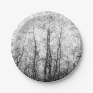 Assiettes En Carton Arbres d'Aspen - Noir et blanc