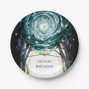 Assiettes En Carton Arbres de Forêt Magique Anniversaire