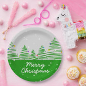 Assiettes En Carton Arbres de Noël (Fête)