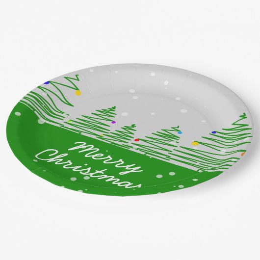 Assiettes En Carton Arbres de Noël (Angle)