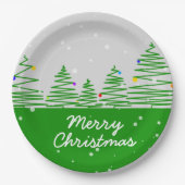 Assiettes En Carton Arbres de Noël (Devant)