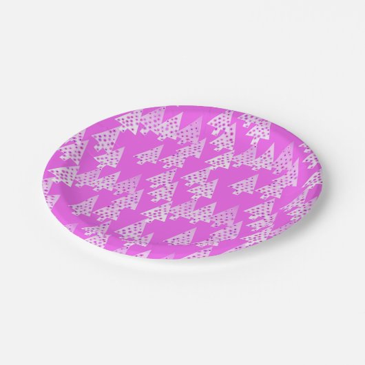 Assiettes En Carton Arbres de Noël à fleurs modernes - orchidée rose (Angle)