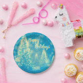 Assiettes En Carton Arbres de Noël magiques (Fête)