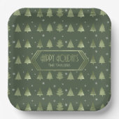 Assiettes En Carton Arbres de Noël Motif Green ID863 (Recto)