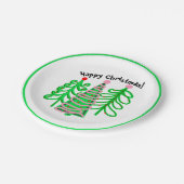 Assiettes En Carton Arbres de Noël rose vert (Angle)