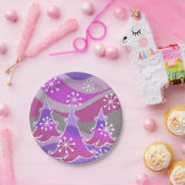 Assiettes En Carton Arbres d'hiver Plaques en papier violet (Fête)