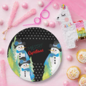 Assiettes En Carton Arbres et Snowman décoratifs (Fête)