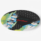 Assiettes En Carton Arbres et Snowman décoratifs (Angle)