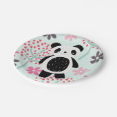 Assiettes En Carton Arbres, fleurs et ours de panda (Angle)