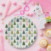 Assiettes En Carton Arbres rétro (Fête)