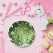 Assiettes En Carton Arbres verts Boules de Noël Plaque en papier de No (Fête)