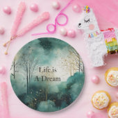 Assiettes En Carton Arbres verts en or (Fête)