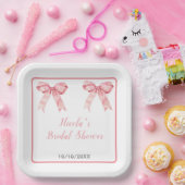 Assiettes En Carton Arc Bridal Shower Mignon Rose (Fête)