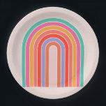 Assiettes En Carton Arc en arc-en-ciel moderne du milieu du siècle<br><div class="desc">Arc-en-ciel rétro Abstrait - Arc-en-ciel coloré.</div>