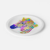 Assiettes En Carton Arc en arc-en-ciel Peinture Zebra Graphique (Angle)