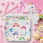 Assiettes En Carton Arc-en-ciel (Fête)