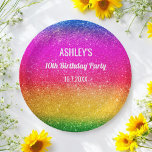 Assiettes En Carton Arc-en-ciel Anniversaire violet jaune étincelle<br><div class="desc">Rainbow Plaques en papier Anniversaire avec faux Arc-en-ciel/Unicorne étincelante en violet,  Jaune,  Vert pour Mariage,  Anniversaire,  Fête des mariées. D'autres produits avec ce design sont dans la collection ci-dessous.</div>