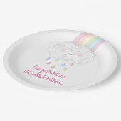 Assiettes En Carton Arc-en-ciel Baby shower (Angle)