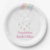 Assiettes En Carton Arc-en-ciel Baby shower (Devant)