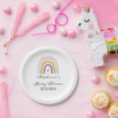 Assiettes En Carton Arc-en-ciel, Boho, Rose, Turquoise, Coeurs, Baby s (Fête)