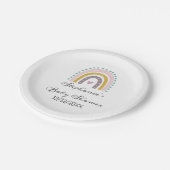 Assiettes En Carton Arc-en-ciel, Boho, Rose, Turquoise, Coeurs, Baby s (Angle)