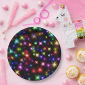 Assiettes En Carton Arc-en-ciel brillant Étincelles, Étoiles et feux d (Fête)