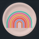 Assiettes En Carton Arc-en-ciel coloré Abstrait<br><div class="desc">Arc-en-ciel - Arc-en-ciel coloré - Arcs Abstraits colorés - Peachy / Arrière - plan beige.</div>
