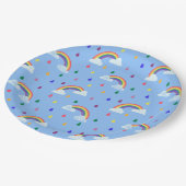 Assiettes En Carton Arc-en-ciel coloré jouant (Angle)