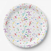 Assiettes En Carton Arc-en-ciel confetti anniversaire plaque papier (Devant)
