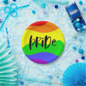 Assiettes En Carton Arc-en-ciel de la fierté moderne (Fête)