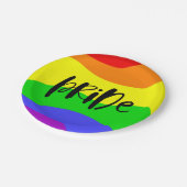 Assiettes En Carton Arc-en-ciel de la fierté moderne (Angle)