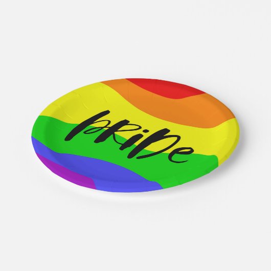 Assiettes En Carton Arc-en-ciel de la fierté moderne (Angle)