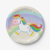 Assiettes En Carton Arc-en-ciel de Unicorne (Devant)