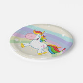 Assiettes En Carton Arc-en-ciel de Unicorne (Angle)