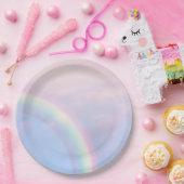 Assiettes En Carton Arc en ciel d'espoir - pastel, (Fête)
