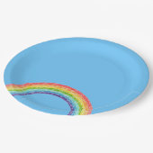 Assiettes En Carton Arc en ciel et ciel bleu (Angle)