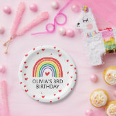 Assiettes En Carton Arc en ciel et Coeurs Plaques de fête d'anniversai (Fête)