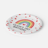 Assiettes En Carton Arc en ciel et Coeurs Plaques de fête d'anniversai (Angle)
