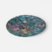 Assiettes En Carton Arc en ciel Iridescente Abalone Beach Shell (Angle)