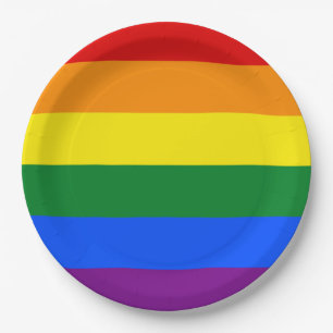 Assiettes En Carton Arc-en-ciel LGBT Pride