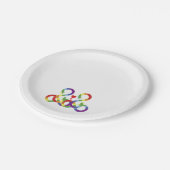 Assiettes En Carton Arc-en-ciel, mains colorées (Angle)