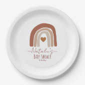 Assiettes En Carton Arc-en-ciel mignon avec coeur baby shower moderne  (Devant)