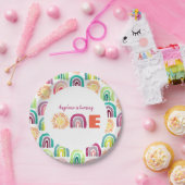 Assiettes En Carton Arc-en-ciel moderne et soleils 1er aquarelle d'ann (Fête)