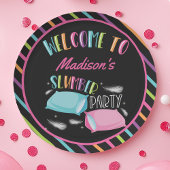 Assiettes En Carton Arc-en-ciel Neon Stwood Party Sleepover Personnali